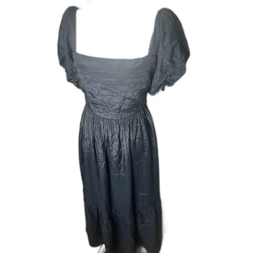 The A&F Emerson Drama Bow-Back Black Maxi Dress Size LP
